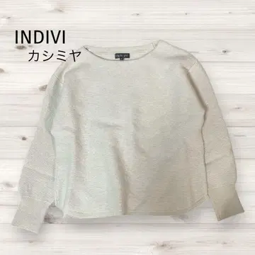 새상품급 38 indivi 울 캐시미어 니트 화이트 라메