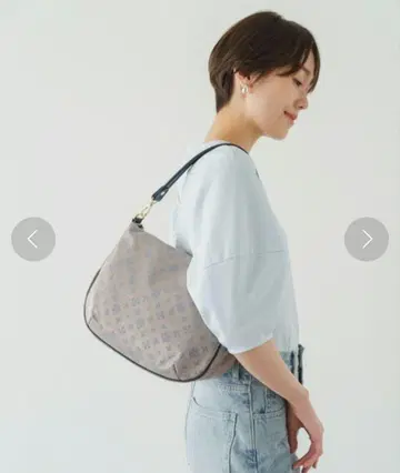 러셋 나일론 자카드 그레이 토트 숄더 2WAY백