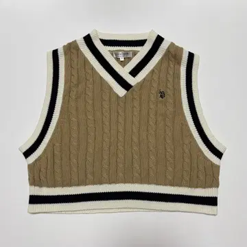 [ U.S. POLO ASSN. ] 코튼 니트 베스트 L 베이지