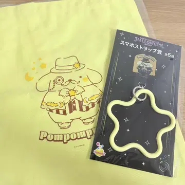 산리오 happy복권 폼폼푸딩 토트백 스마트폰 스트랩