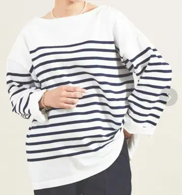 Rouge vif 긴팔 보더 티셔츠