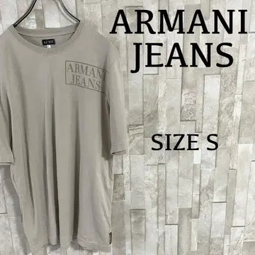 [ 새상품급 ] ARMANI JEANS 반팔T셔츠 로고 프린트 S 베이지
