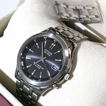 CITIZEN 시티즌 손목시계 ECO-DRIVE 솔라 전파 블랙 다이얼