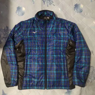 Mizuno 풀 지퍼 자켓 M 사이즈 체크 무늬