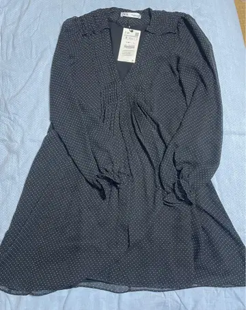 ZARA 도트 무늬 긴팔 원피스 S 사이즈
