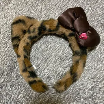 레오파드 무늬 머리띠 리본 포함 키티