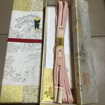 기모노 도묘 벚꽃색 관조 허리띠