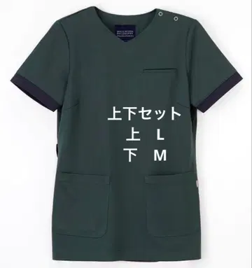 의료용 스크럽 여성용 매킨토시 상하의 상 그린 L 하의 네이비 M
