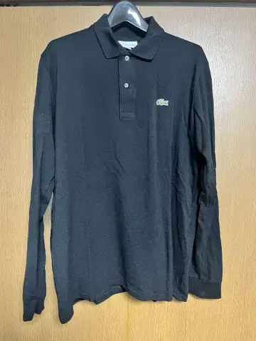 LACOSTE 클래식 핏 블랙 피케 셔츠 US L 1312