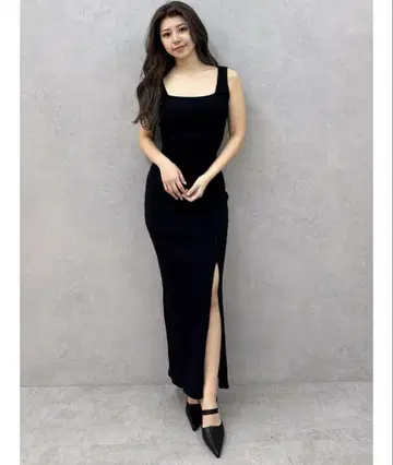 GYDA 리브 니트 롱 원피스
