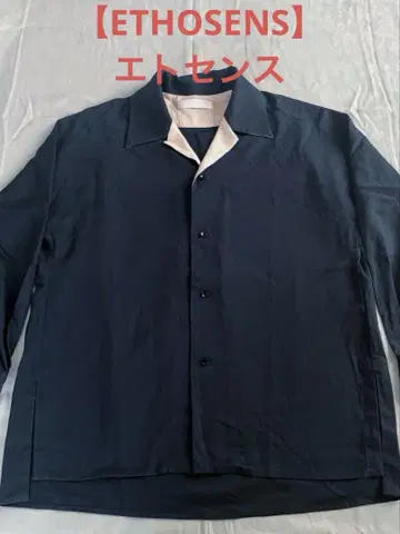 [ ETHOSENS ] 에토센스 오픈 카라 셔츠 다크 그린 [1]