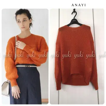 ANAYI 모헤어 라메 시어 슬리브 풀오버