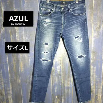 AZUL BY MOUSSY 스키니 데님 데미지 리페어 사이즈 L