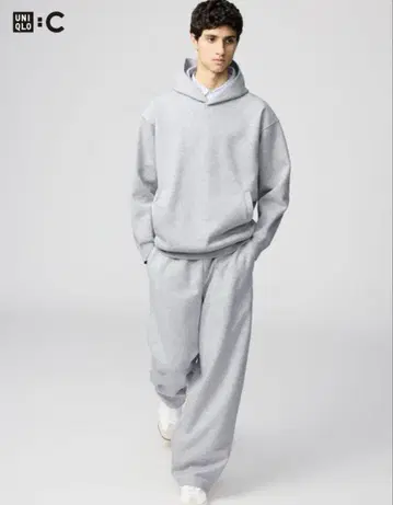 UNIQLO C 맨투맨 와이드 팬츠 긴 길이 그레이 S 사이즈