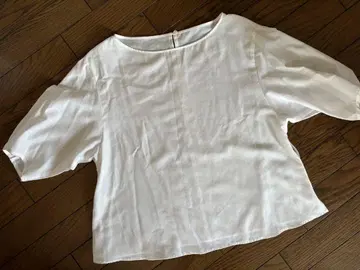 Spick&Span 화이트 오부 소매 상의
