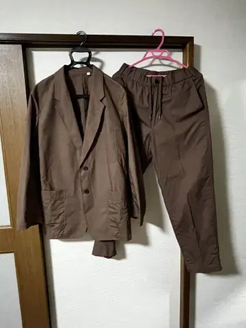 유니클로 u 셋업 코튼 린넨 자켓