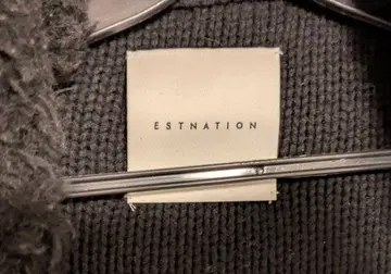 ESTNATION 블랙 후드 부착 롱 코트 M
