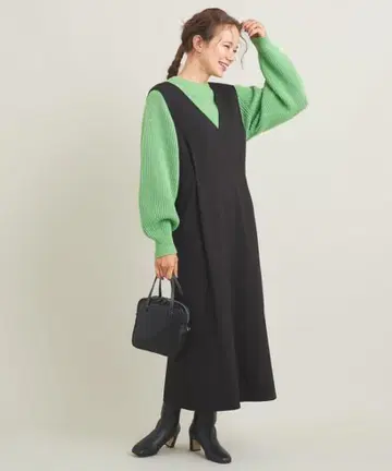 B&Y UNITED ARROWS 트위드 라이크 오버롤 스커트