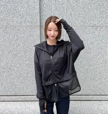 시이짱 차광 후드티 메쉬 포함 블랙 미개봉 새상품