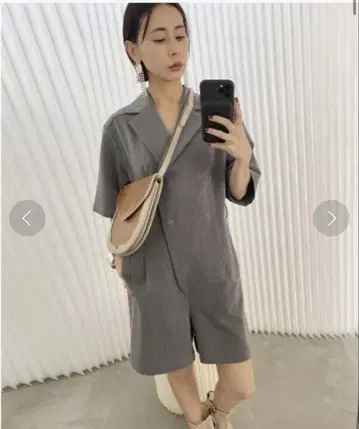 그레이 ameri TAILORED SHORT SALOPETTE