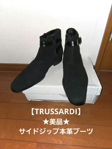 새상품급 TRUSSARDI 트루사르디 스웨이드 사이드 지퍼 부츠 일본제