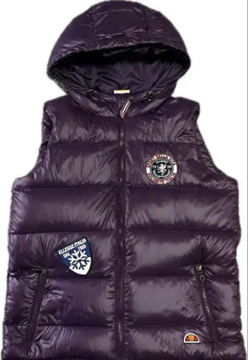 ellesse 후드 부착 베스트 보라색