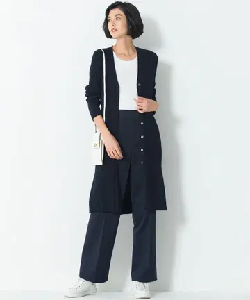 새상품급 네이비 가디건 리브 롱가디건
