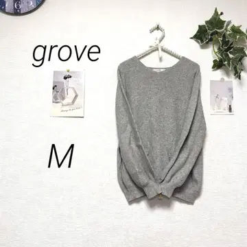 8795 grove 그로브 니트 스웨터 M 레이온 혼방 무지