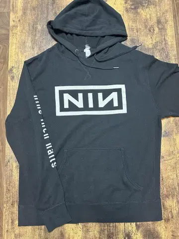 나인 인치 네일스 NineinchNails NIN 로고 블랙 후드티
