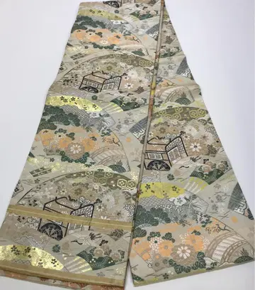 앤티크 리버서블 마루오비 부채에 꽃과 고쇼구루마 레트로 리메이크