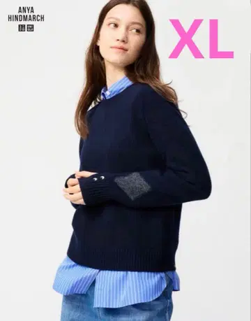 [ 인기 상품 ] 유니클로 안야 힌드마치 캐시미어 크루넥 스웨터 XL