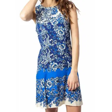 dsigual 꽃무늬 슬리브리스 무릎 기장 원피스 38