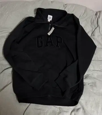 릴랙스 GAP 로고 하프 지퍼 맨투맨 집업 후드티
