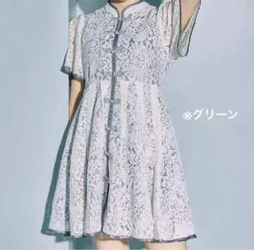 PAMEO POSE [ 마카오 레이스 미니 드레스 ] 그린