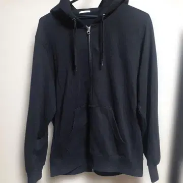 블랙 더블 지퍼 후드티