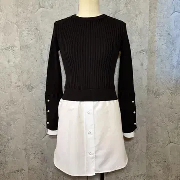 JENNE 백 펄 도킹 니트