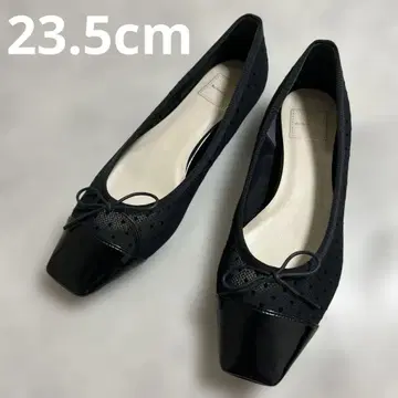 새상품급 Au Bannister 도트 튤 리본 펌프스 에나멜 23.5