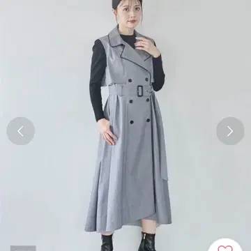 미사용 새상품 NOELA 인조 가죽 파이핑 트렌치 2WAY 원피스