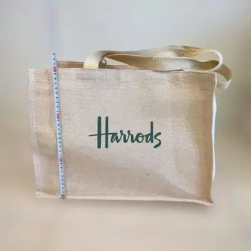 Harrods 주트 토트백 베이지