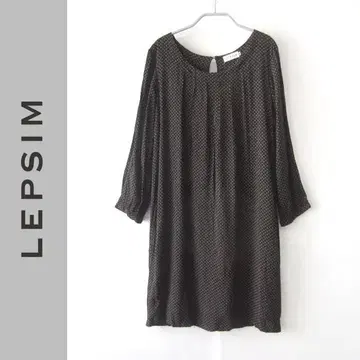 새상품급 LEPSIM/렙심 도트 티셔츠 원피스 다크 브라운 L