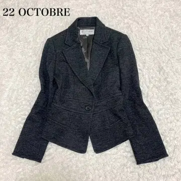 [새상품급] 22 OCTOBRE 울 테일러드 자켓 사이즈 34 그레이
