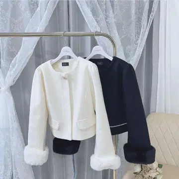 evelyn 비쥬 숏코트 화이트