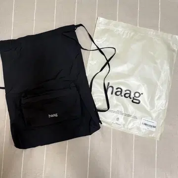 haag 블랙 드로우 스트링 백팩