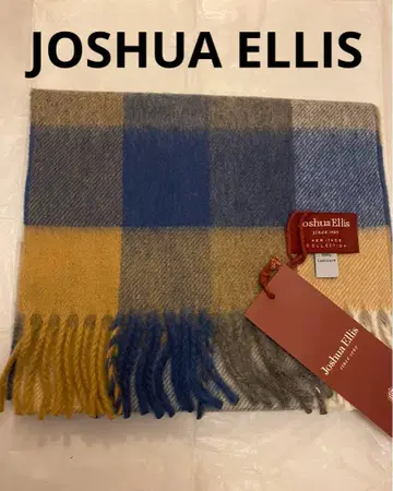 조슈아 에리스 JOSHUA ELLIS 캐시미어 머플러 체크 블루