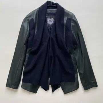 DNWR 가죽 울 절개 숄카라 가죽 자켓