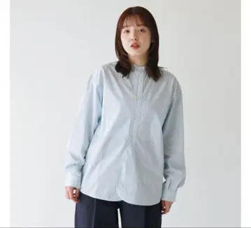 ORCIVAL 오르치발 코튼 밴드 카라 셔츠 오버 사이즈