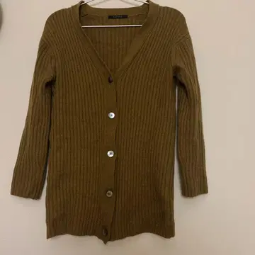 MACPHEE 울100% 리브 가디건 S