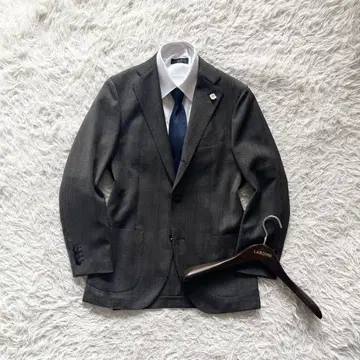 [ 컨디션 최상 ] LARDINI 신 로고 브라운 헤링본 자켓 44