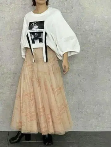 택 포함 토라노이 베이지 샤샤 스커트 오렌지 영어