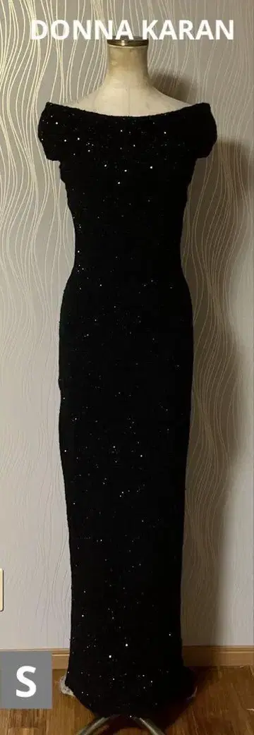 가격 인하 DONNA KARAN 스팽글 니트 롱 원피스 캐시미어